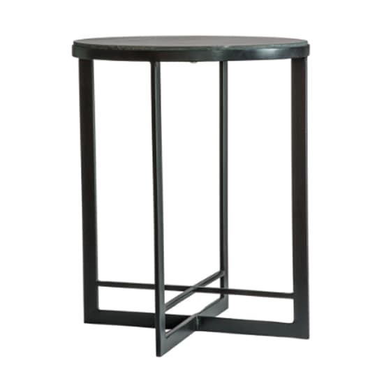 Nectar Round Marble Side Table With Black Metal Frame_2