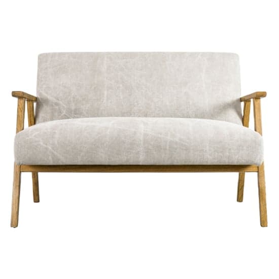 Neelan Fabric 2 Seater Sofa With Wooden Frame In Natural_2
