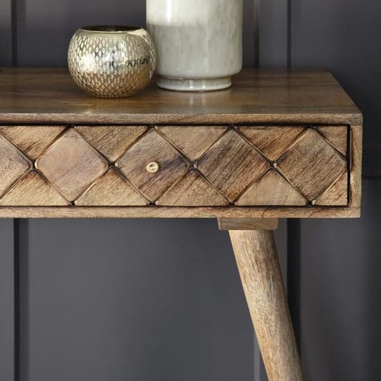 Neenah Mango Wood Console Table With 2 Drawers In Burnt Wax_2