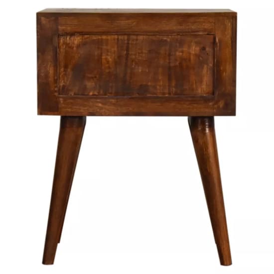 Neligh Wooden Bedside Cabinet In Chestnut With 2 Drawers_5