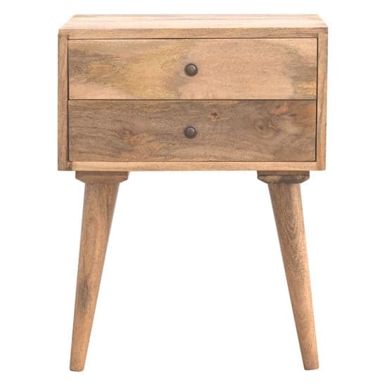 Neligh Wooden Bedside Cabinet In Natural Oak Ish With 2 Drawers_2