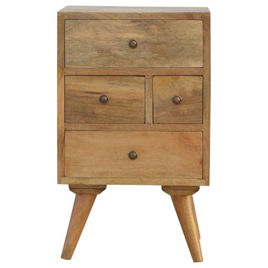 Neligh Wooden Bedside Cabinet In Natural Oak Ish With 4 Drawers_2