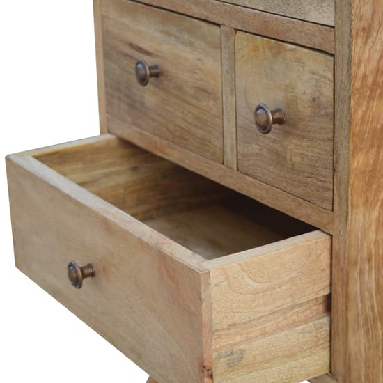 Neligh Wooden Bedside Cabinet In Natural Oak Ish With 4 Drawers_3