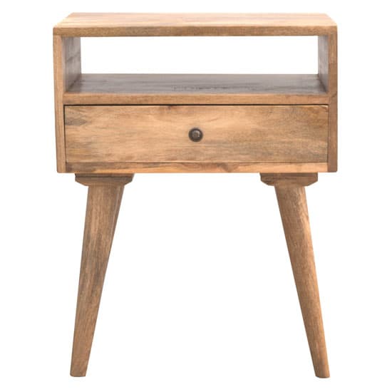 Neligh Wooden Bedside In Natural Oak Ish With Open Slot