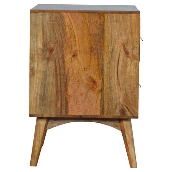 Neligh Bedside In Oak Ish With Brass Metal Handles Furniture