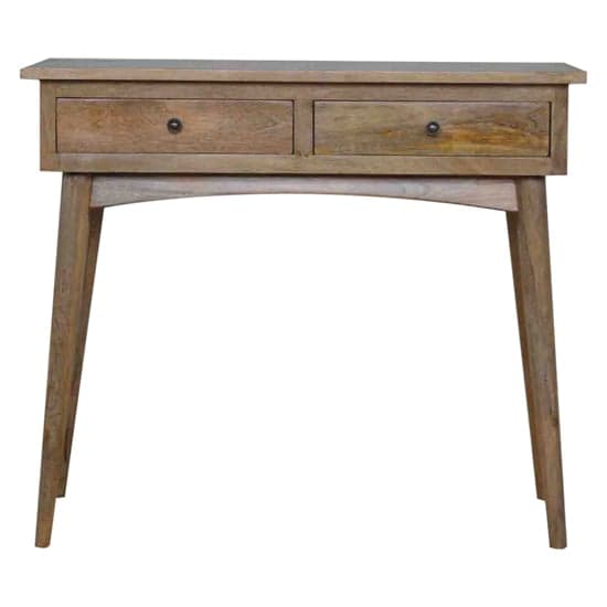 Neligh Wooden Console Table In Natural Oak Ish With 2 Drawers_2