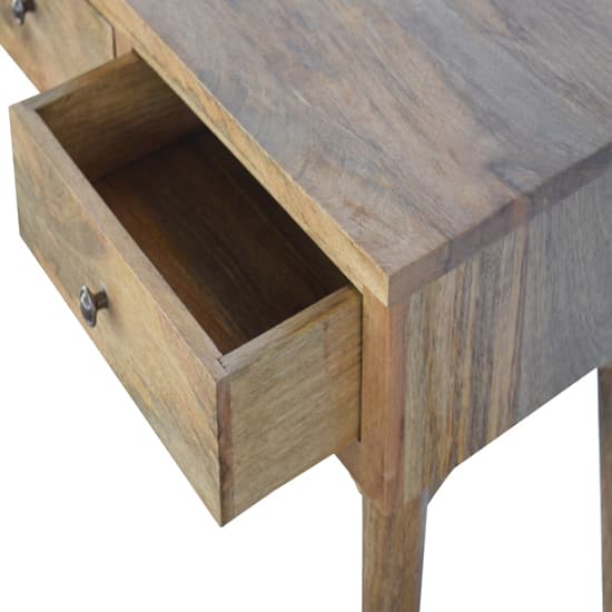 Neligh Wooden Console Table In Natural Oak Ish With 3 Drawers_3