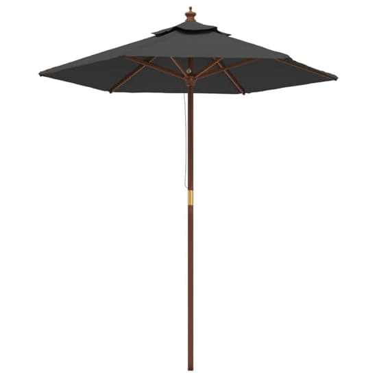 Nella Fabric Garden Parasol In Anthracite With Wooden Pole_2