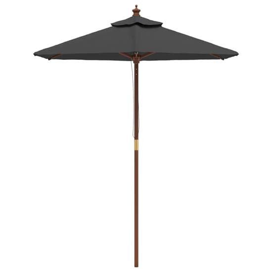 Nella Fabric Garden Parasol In Anthracite With Wooden Pole_3