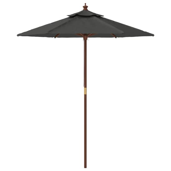 Nella Fabric Garden Parasol In Anthracite With Wooden Pole_4