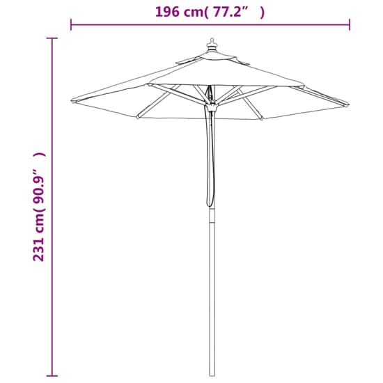 Nella Fabric Garden Parasol In Anthracite With Wooden Pole_7