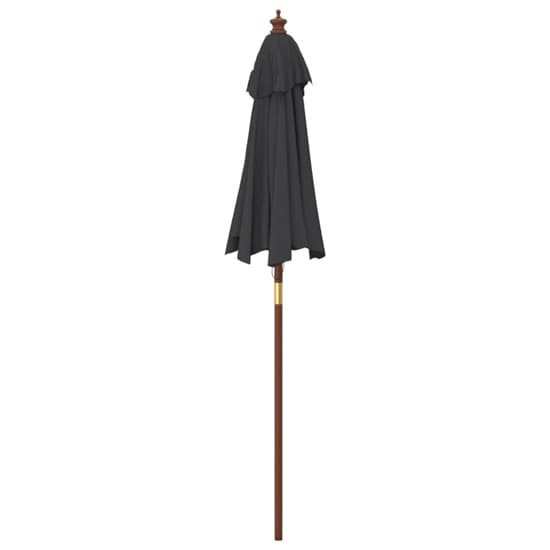 Nella Fabric Garden Parasol In Black With Wooden Pole_5