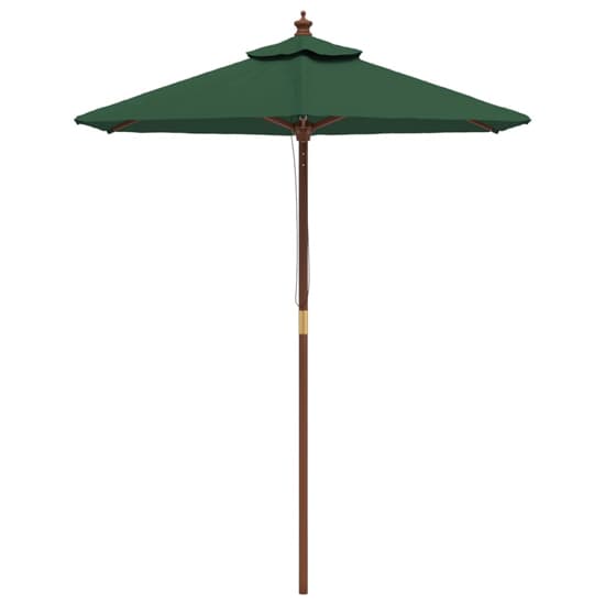 Nella Fabric Garden Parasol In Green With Wooden Pole_3
