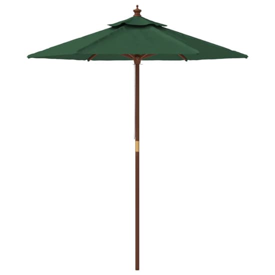 Nella Fabric Garden Parasol In Green With Wooden Pole_4