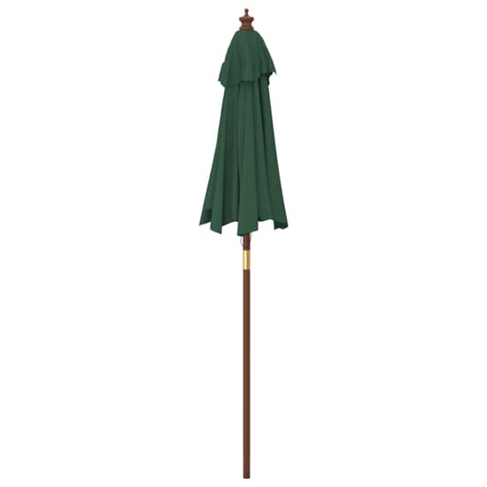 Nella Fabric Garden Parasol In Green With Wooden Pole_5