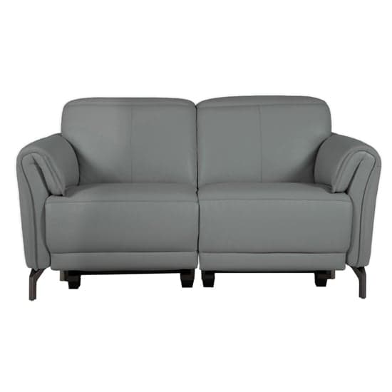Nellie Leather Electric Recliner 2 Seater Sofa In Steel_2