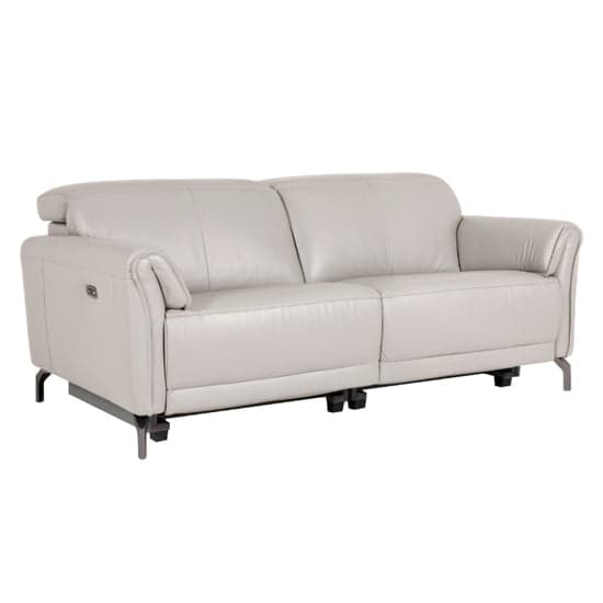 Nellie Leather Electric Recliner 3 Seater Sofa In Cashmere_1