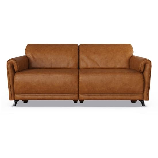 Nellie Leather Electric Recliner 3 Seater Sofa In Tan_2
