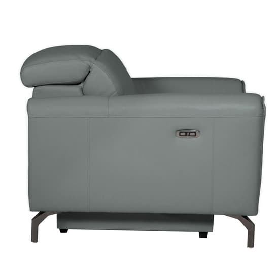 Nellie Leather Electric Recliner Armchair In Steel_3