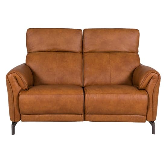 Nellie Leather Fixed 2 Seater Sofa In Tan_3