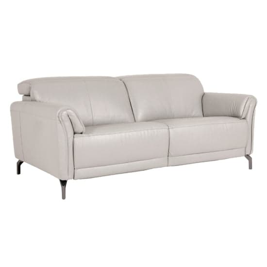Nellie Leather Fixed 3 Seater Sofa In Cashmere_1
