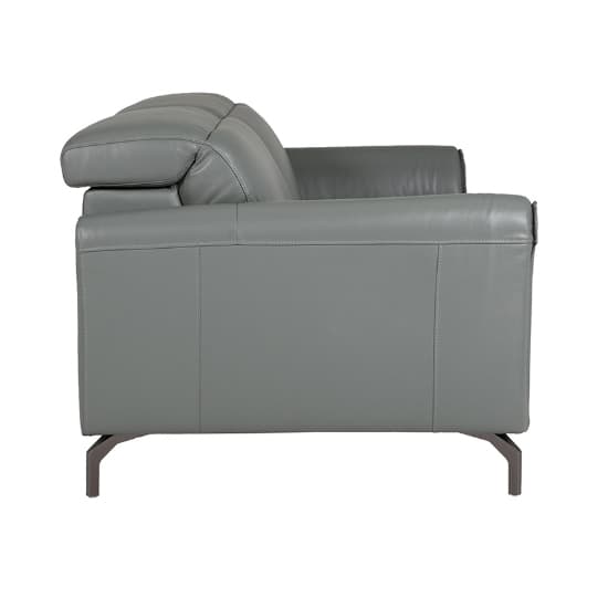 Nellie Leather Fixed 3 Seater Sofa In Steel_3