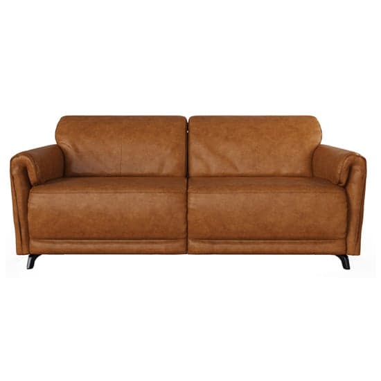 Nellie Leather Fixed 3 Seater Sofa In Tan_2