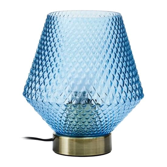 Nelson Blue Glass Shade Table Lamp With Gold Metal Base_2