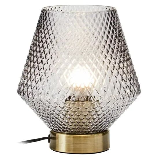 Nelson Grey Glass Shade Table Lamp With Gold Metal Base_1