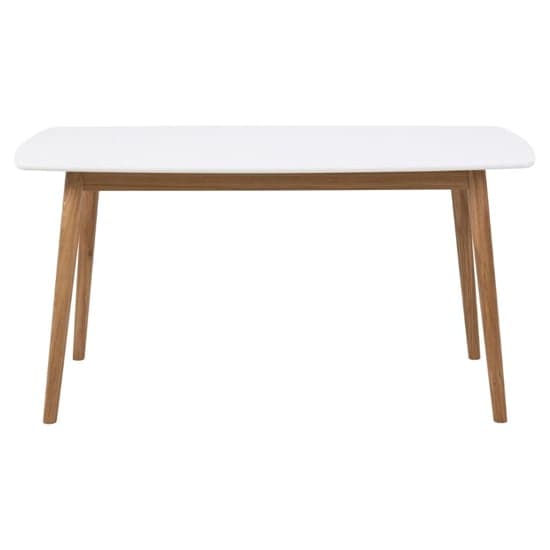 Nephi Wooden Dining Table Rectangular In White And Oak_2