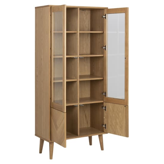 Nephi Wooden Display Cabinet With 4 Doors In Oak_3