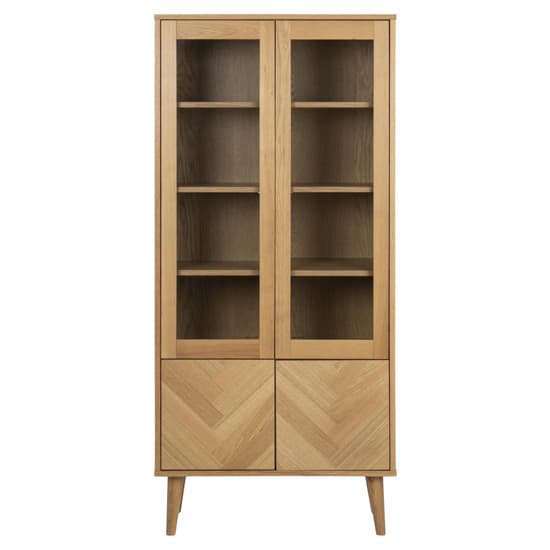 Nephi Wooden Display Cabinet With 4 Doors In Oak_4
