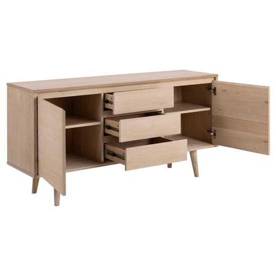 Nephi Wooden Sideboard With 2 Doors 3 Drawers In White Oak_3