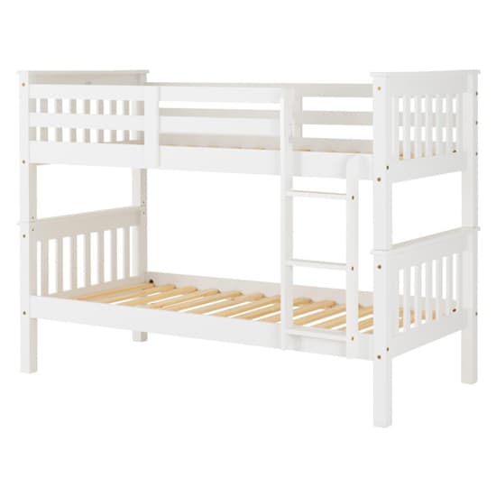 Nevada Wooden Single Bunk Bed In White_2