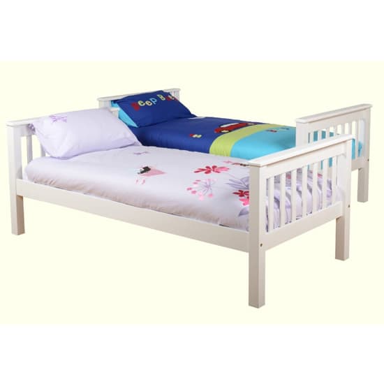 Nevada Wooden Single Bunk Bed In White_5