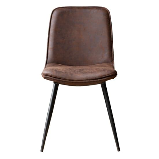 Netanya Brown Faux Leather Dining Chairs In A Pair_2