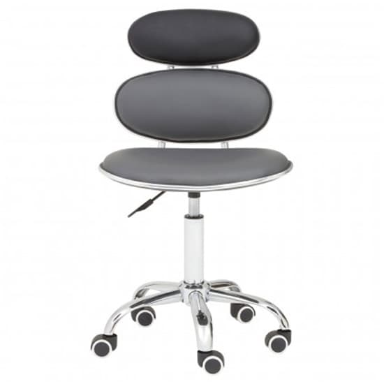 Netoca Home And Office Leather Chair In Black And Grey_2