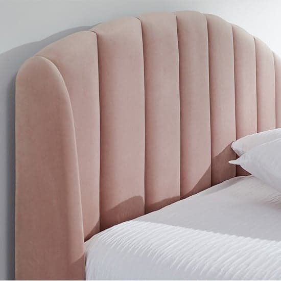 Pulford Velvet End Lift Storage Double Bed In Blush Pink_3