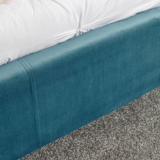 Pulford Velvet End Lift Storage Double Bed In Teal_2
