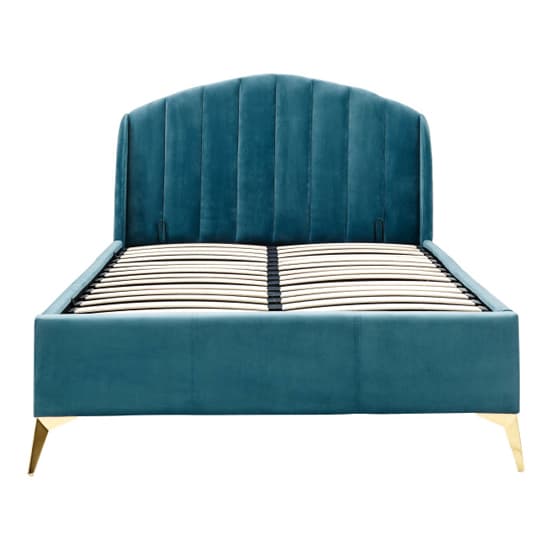 Pulford Velvet End Lift Storage Double Bed In Teal_6