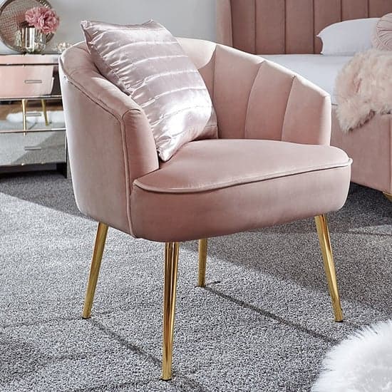 Pulford Velvet Upholstered Armchair In Blush Pink_1