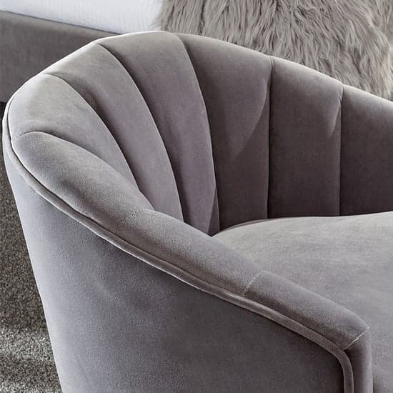 Pulford Velvet Upholstered Armchair In Grey_2