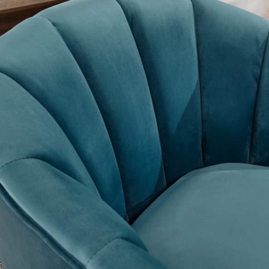 Pulford Velvet Upholstered Armchair In Teal_3