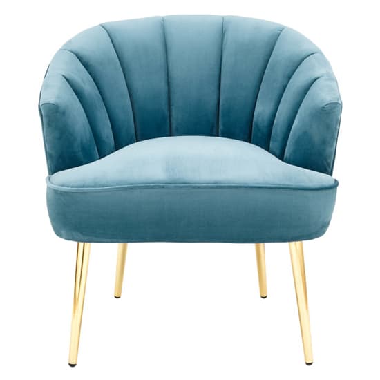 Pulford Velvet Upholstered Armchair In Teal_5