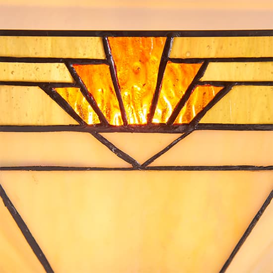 Nevada Tiffany Glass Wall Light In Matt Black_4