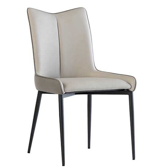 Newark Faux Leather Dining Chair In Grey And Light Grey_1