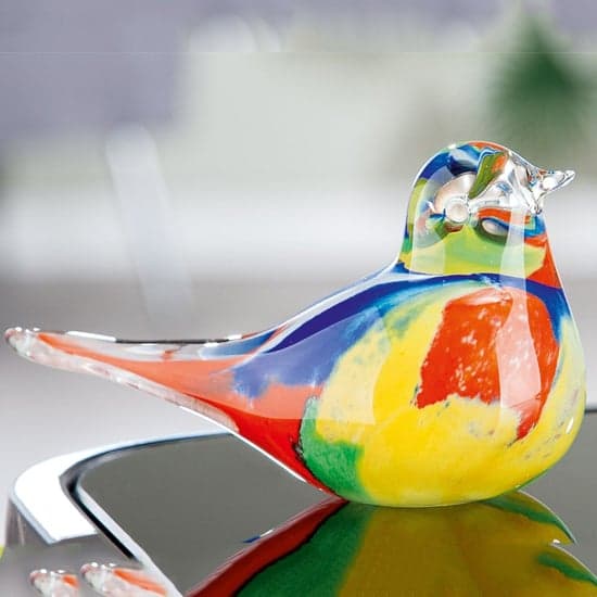 Newark Glass Bird Colore Sculpture In Multicolour_1