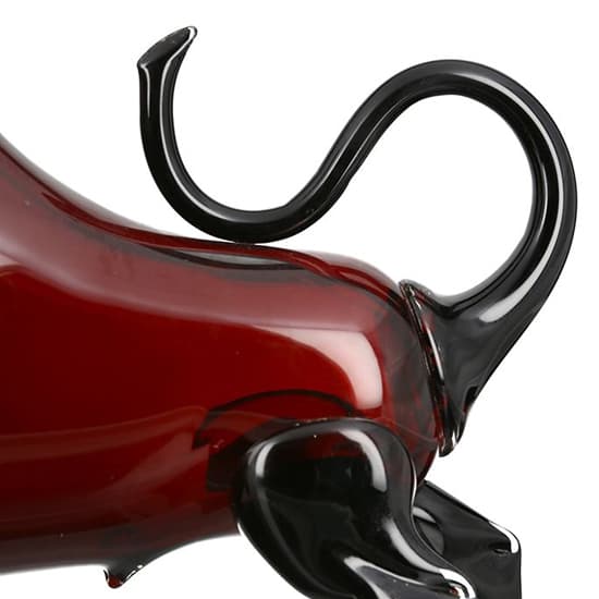 Newark Glass Bull Sculpture In Dark Red And Black_4