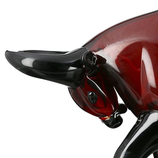 Newark Glass Bull Sculpture In Dark Red And Black_5