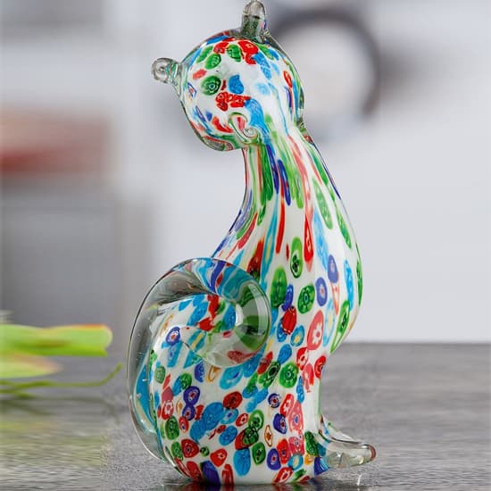 Newark Glass Cat Candy Sculpture In Multicolour Furniture in Fashion